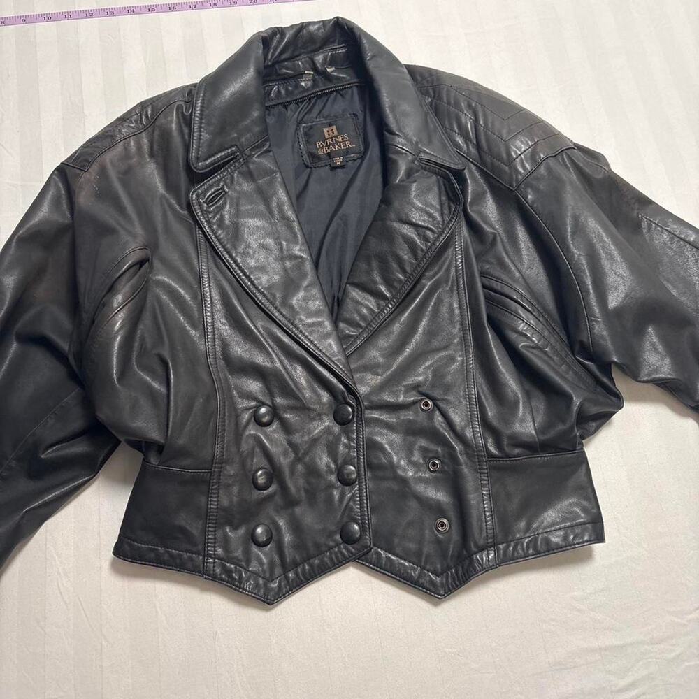 Byres baker black leather jacket